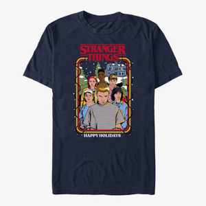 Queens Netflix Stranger Things - Snowy Group Unisex T-Shirt Navy Blue