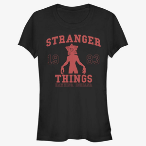 Queens Netflix Stranger Things - ST COLLEGIATE Women's T-Shirt Black