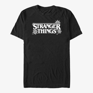 Queens Netflix Stranger Things - Stranger Snowflakes Logo Unisex T-Shirt Black