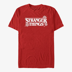 Queens Netflix Stranger Things - Stranger Snowflakes Logo Unisex T-Shirt Red