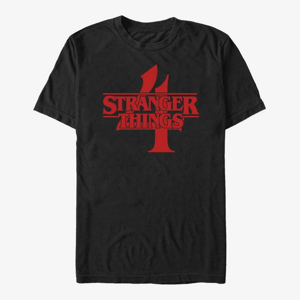 Queens Netflix Stranger Things - Stranger Things 4 Red Logo Unisex T-Shirt Black