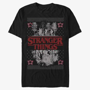 Queens Netflix Stranger Things - UpsideDown Ugly Sweater Unisex T-Shirt Black
