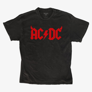 Queens Revival Tee - ACDC Red Horns Logo Unisex T-Shirt Black