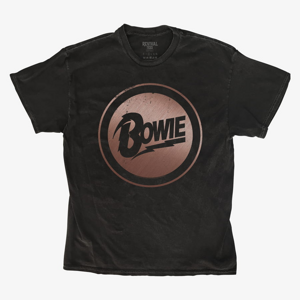 Queens Revival Tee - David Bowie Rose Gold Badge Unisex T-Shirt Black