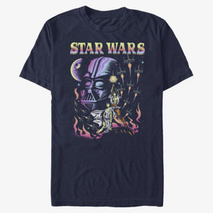 Queens Star Wars: A New Hope - Blacklight Dark Side Men's T-Shirt Navy Blue
