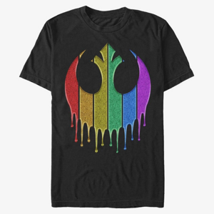 Queens Star Wars: Classic - Rainbow Sparkle Rebel Drip Unisex T-Shirt Black