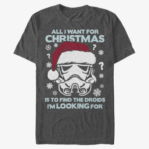 Queens Star Wars: Classic - Still Looking for Droids Christmas Unisex T-Shirt Dark Heather Grey