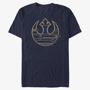 Queens Star Wars: Last Jedi - GOLD REBEL LOGO Unisex T-Shirt Navy Blue