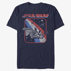 Queens Star Wars - Retro Falcon Men's T-Shirt Navy Blue