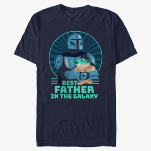 Queens Star Wars: The Mandalorian - Best Father Men's T-Shirt Navy Blue