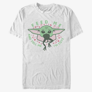Queens Star Wars: The Mandalorian - FEED ME AND TELL ME I'M CUTE Unisex T-Shirt White