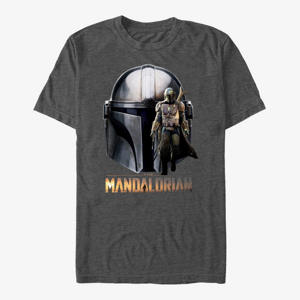Queens Star Wars: The Mandalorian - Mando Head Unisex T-Shirt Dark Heather Grey