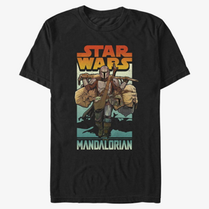 Queens Star Wars: The Mandalorian - Mando on Foot Men's T-Shirt Black