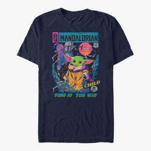 Queens Star Wars: The Mandalorian - Neon Poster Unisex T-Shirt Navy Blue