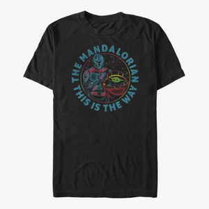Queens Star Wars: The Mandalorian - Rainbow Mando Unisex T-Shirt Black