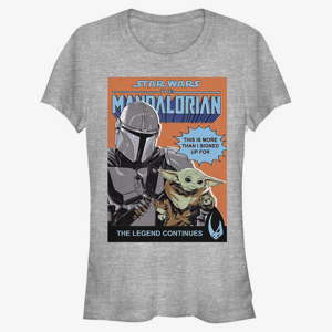 Queens Star Wars: The Mandalorian - Signed Up For Poster Women's T-Shirt Heather Grey