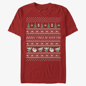 Queens Star Wars: The Mandalorian - THE CHILD UGLY SWEATER Unisex T-Shirt Red