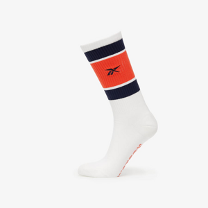 Ponožky Reebok Cl Basketball Sock White/ Vector Navy/ Dynred