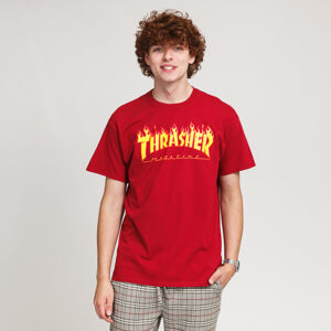 Tričko s krátkym rukávom Thrasher Flame Logo Tee tmavočervené