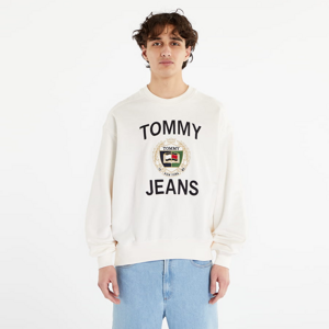 Mikina TOMMY JEANS Boxy Luxe Crew Neck optic white