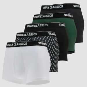 Urban Classics Boxer Shorts 5-Pack Black/ White/ Dark Grey/ Dark Green/ Aop
