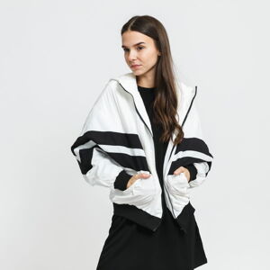 Vetrovka Urban Classics Ladies Crinkle Batwing Jacket biela / čierna