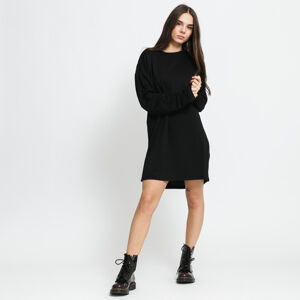 Šaty Urban Classics Ladies Modal Terry Crew Dress čierne