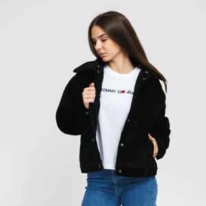 Jesenná bunda Urban Classics Ladies Oversized Corduroy Sherpa Jacket čierna