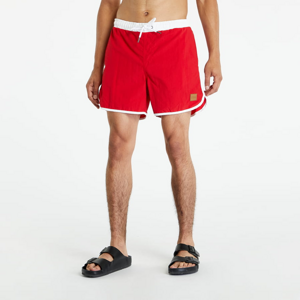 Pánske kúpacie šortky Urban Classics Retro Swimshorts Red/ White