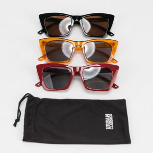 Slnečné okuliare Urban Classics Sunglasses Tilos 3-Pack Black/ Orange/ Red